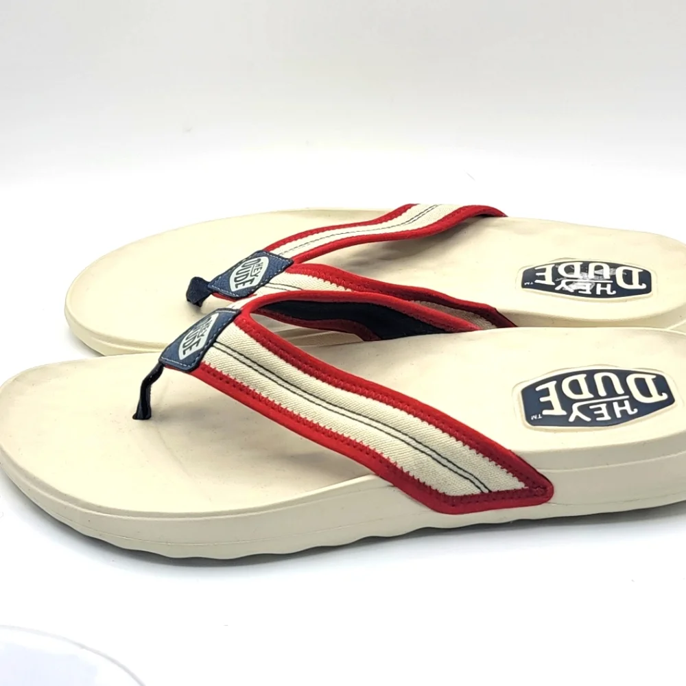 Hey Dude Myers Men's Americana Flip‎ Flops!! SIZE 13  #1438